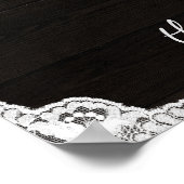 Oak Ridge Rustic Wood & Lace Weddenschap Welkom Poster (Hoek)