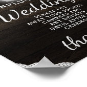 Oak Ridge Rustic Wood Unplugged Wedding Table Sign Poster (Hoek)