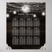 Oak Ridge Rustic Wood Wedding Table Seating Chart Poster (Voorkant)