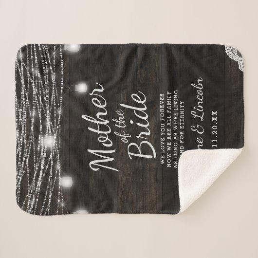 Oak Ridge Rustiek aan de Moeder van de Bruid Quote Sherpa Deken (Voorkant (horizontaal))