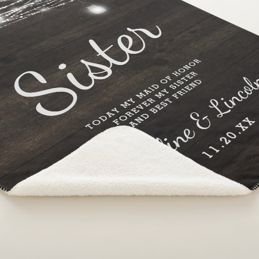 Oak Ridge Rustiek aan de zuster Heartfelt Quote Sherpa Deken (3/4)