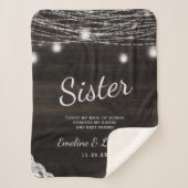 Oak Ridge Rustiek aan de zuster Heartfelt Quote Sherpa Deken (Voorkant)