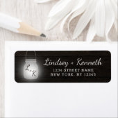 Oak Ridge Rustiek Donker Hout Bruiloft Retouradres Etiket (Insitu)