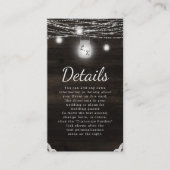 Oak Ridge Rustiek Donker Hout & Kant Bruiloft Deta Informatiekaartje (Voorkant)