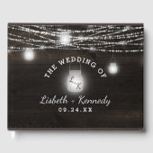 Oak Ridge Rustiek Donker Hout & Mason Jars Bruilof Gastenboek (Voorkant)