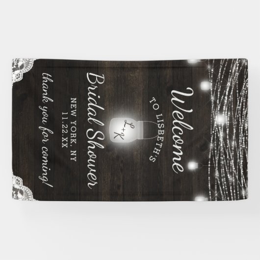 Oak Ridge Rustiek Donker Hout Vrijgezellenfeest We Spandoek (Horizontaal)