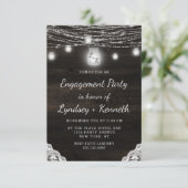 Oak Ridge Rustiek Donkerbruin Hout Verlovingsfeest Kaart (Staand voorkant)