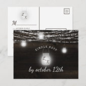 Oak Ridge Rustiek Hout Bruiloft Maaltijd Keuze RSV Briefkaart (Voorkant / Achterkant)