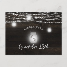 Oak Ridge Rustiek Hout Bruiloft Maaltijd Keuze RSV Briefkaart