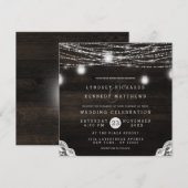 Oak Ridge Rustiek Hout & Kant Bruiloft Vierkant Kaart (Voorkant / Achterkant)