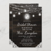 Oak Ridge Rustiek Hout & Kant Bruiloft Vrijgezelle Kaart (Voorkant / Achterkant)