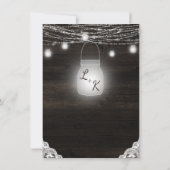 Oak Ridge Rustiek Hout & Kant Bruiloft Vrijgezelle Kaart (Achterkant)