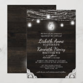 Oak Ridge Rustiek Hout Kant & Mason Jars Bruiloft Kaart (Voorkant / Achterkant)