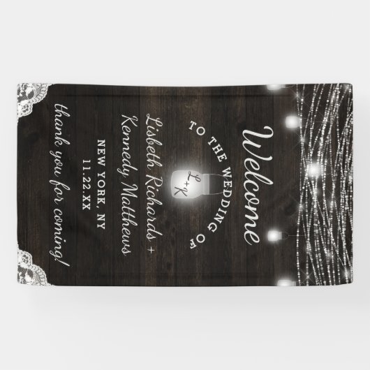 Oak Ridge Rustiek Hout & Mason Jars Bruiloft Welko Spandoek (Horizontaal)