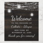 Oak Ridge Rustiek Hout & Mason Jars Bruiloft Welko Wijn Etiket (Enkel label)