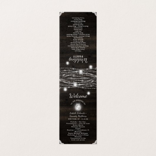 Oak Ridge Rustiek Hout Trouwceremonie Programma (Buitenkant ongevouwen)