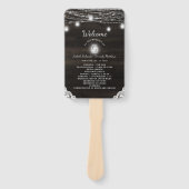 Oak Ridge Rustiek Hout Trouwceremonie Programma Handwaaier (Voorkant)