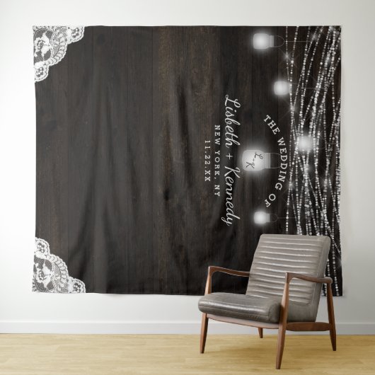 Oak Ridge Rustieke Houten Bruiloft Fotocabine Acht Wandkleed (In Situ (horizontaal))