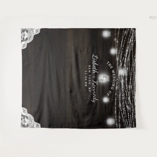 Oak Ridge Rustieke Houten Bruiloft Fotocabine Acht Wandkleed (Voorkant (horizontaal))