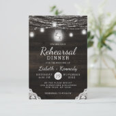 Oak Ridge Rustieke Houten Huwelijksrepetitie Diner Kaart (Staand voorkant)