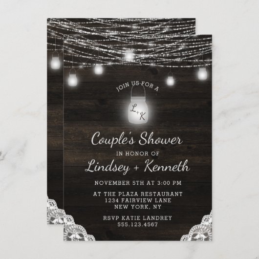 Oak Ridge Rustieke Houten Paar's Wedding Shower Kaart (Voorkant / Achterkant)