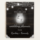 Oak Ridge Rustieke Mason Jar & Lichten Huwelijkspl Planner (Voorkant)