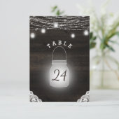 Oak Ridge Rustieke Mason Jars Bruiloft Tafel Numme Kaart (Staand voorkant)