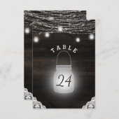 Oak Ridge Rustieke Mason Jars Bruiloft Tafel Numme Kaart (Voorkant / Achterkant)