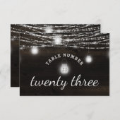 Oak Ridge Rustieke Mason Jars Bruiloft Tafel Numme Kaart (Voorkant / Achterkant)