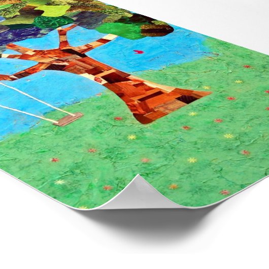 Oak-structuur met naaiwerk poster (Hoek)