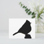 Oak Titmuis zwart-wit Briefkaart (Staand voorkant)