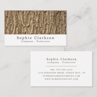 Oak Tree Bark Wood Effect, Rustic Visitekaartje