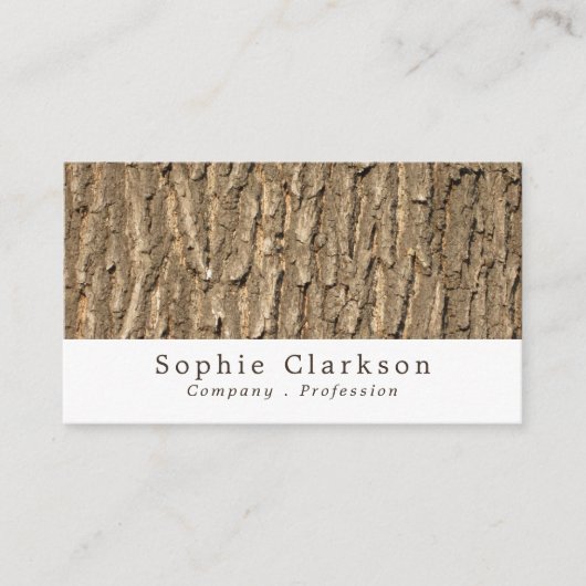 Oak Tree Bark Wood Effect, Rustic Visitekaartje (Voorkant)