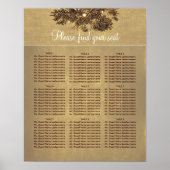 Oak Tree Branches Wedding Seating Chart Poster (Voorkant)