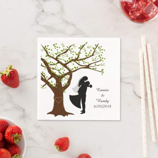 Oak Tree Bride en Groom Napkin Servetten (Insitu)