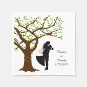 Oak Tree Bride en Groom Napkin Servetten (Voorkant)