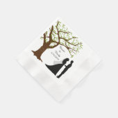 Oak Tree Bride en Groom Napkin Servetten (Hoek)