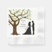 Oak Tree Bride en Groom Napkin Servetten (Voorkant)