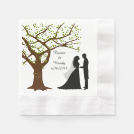 Oak Tree Bride en Groom Napkin Servetten