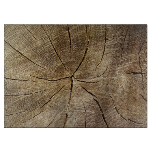 Oak Tree Cross Section Glass Choping Board Snijplank (Voorkant)