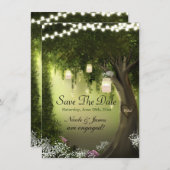 Oak Tree Enchanted Forest Garden Bewaar de datum Save The Date (Voorkant / Achterkant)