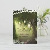 Oak Tree Enchanted Forest Garden Bewaar de datum Save The Date (Staand voorkant)