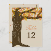 Oak Tree Fall Trouwtafel Nummer Kaart (Voorkant / Achterkant)