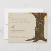 Oak Tree Fall Weddenschap RSVP / reactiekaart (Voorkant)