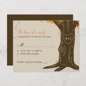 Oak Tree Fall Weddenschap RSVP / reactiekaart (Voorkant / Achterkant)