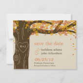 Oak Tree Fall Weddenschap Save the Date Card (Voorkant)