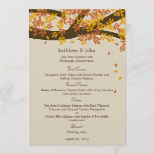 Oak Tree Fall Weddenschapskaart Menu
