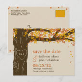 Oak Tree Fall Wedding Save the Date Briefkaart (Voorkant / Achterkant)