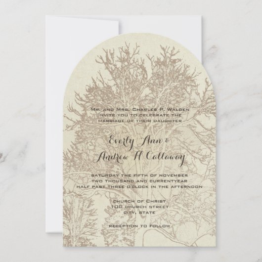 Oak Tree Forest Wedding Kaart (Voorkant)