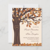 Oak Tree Heart Save the Date Weddencard (Voorkant)